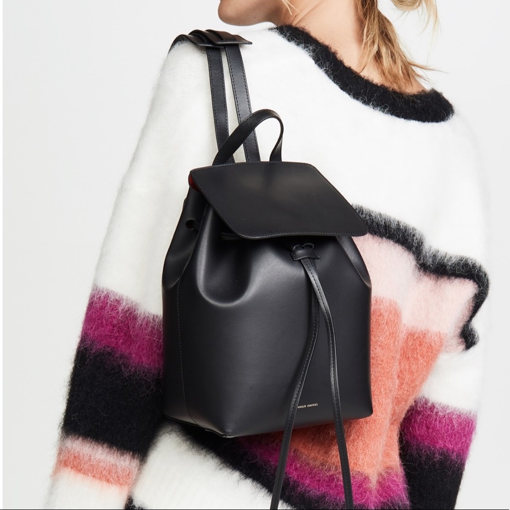 Mansur Gavriel Mini Backpack in Black/Blue